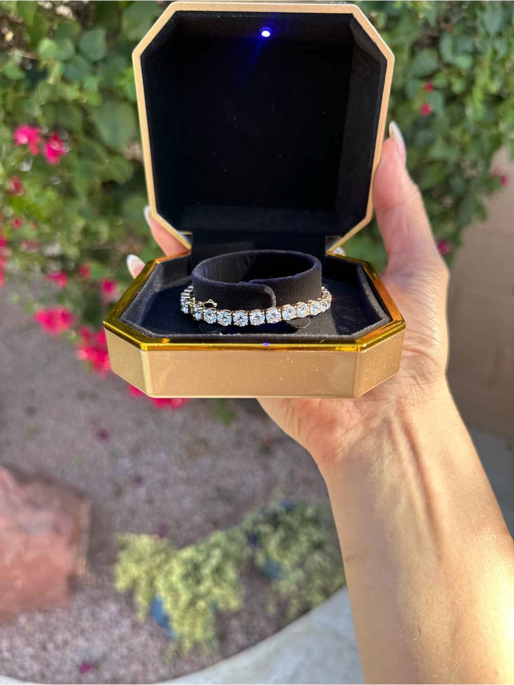 Stunning 16.12 carat tennis bracelet with lab diamonds, 5mm stones 14 kt gold - Picture 7 of 16